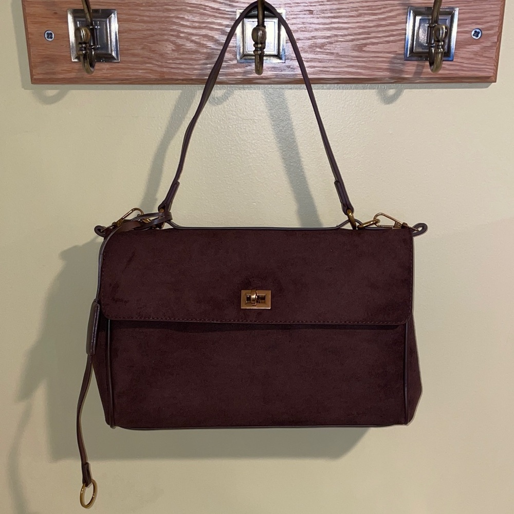 Microfiber Faux Suede Small Crossbody/Shoulder/Handbag NWOT